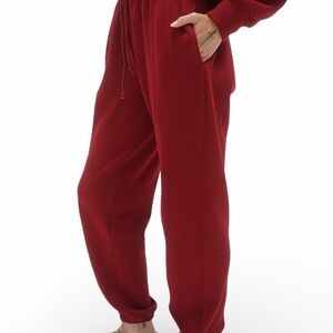 LNA Jace Seamed Jogger Sweatpant - Oxblood Red